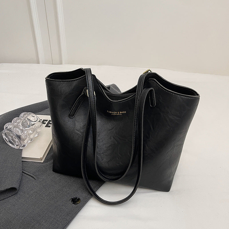 Simple And Versatile Textured Tote Bag For Women