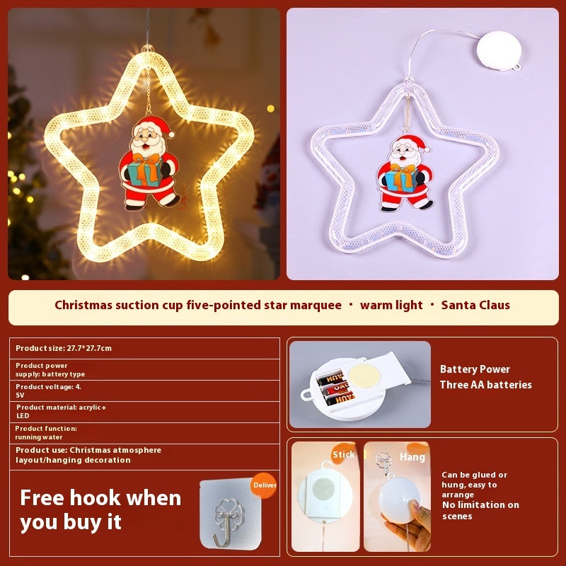 Christmas LED Pendant Decoration – Star Light for Festive Window and Door Décor