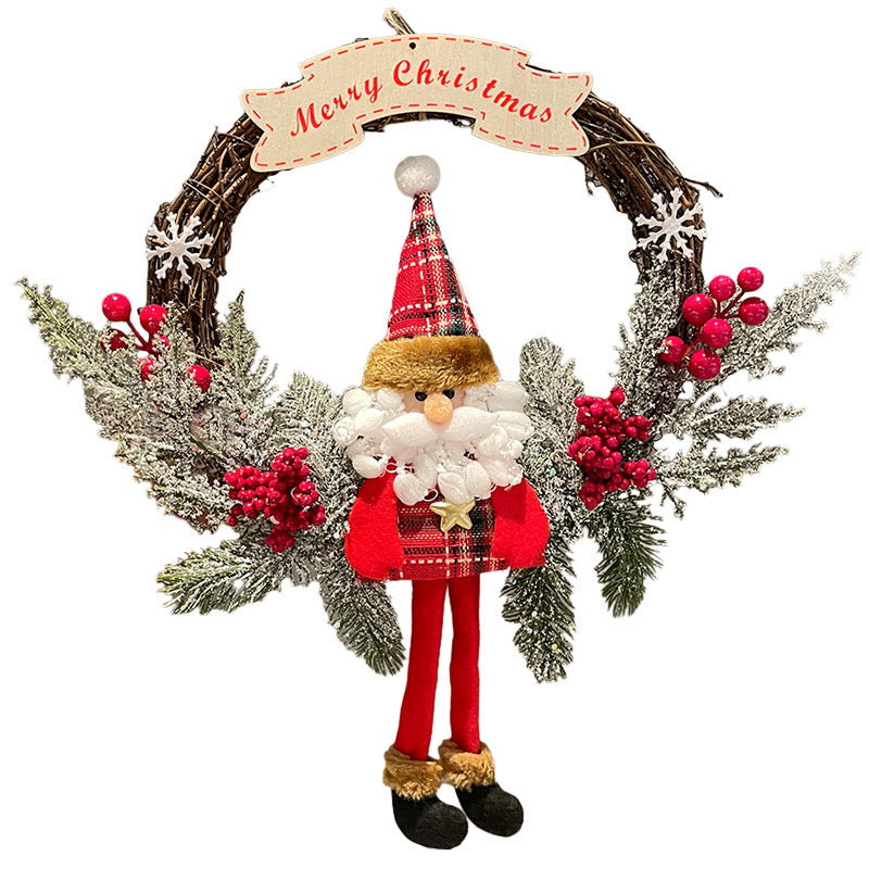 Old Man, Snowman & Elk Vine Ring – Christmas Hanging Decoration