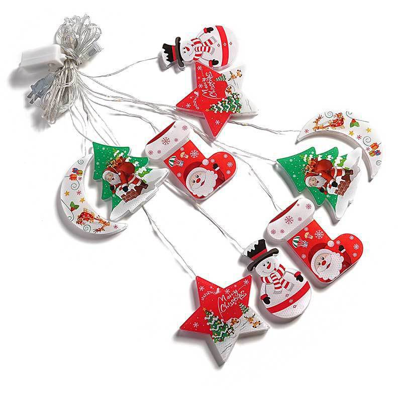 Painted Christmas Curtain Lights – Holiday Ambience Décor with Rubber-Covered Wire