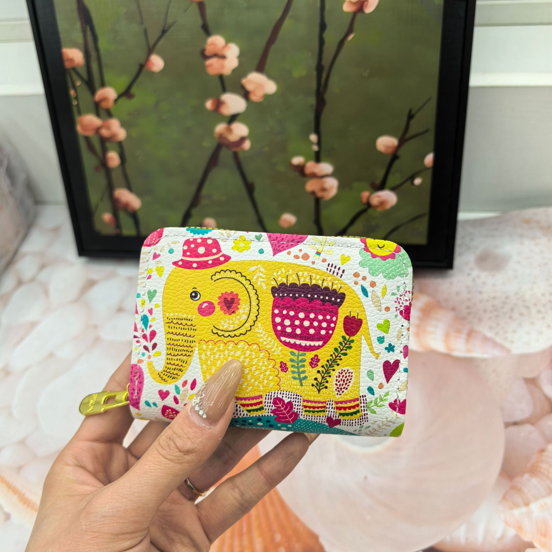 Women’s Ethnic Style Elephant Long Wallet – Organizer Clutch Purse