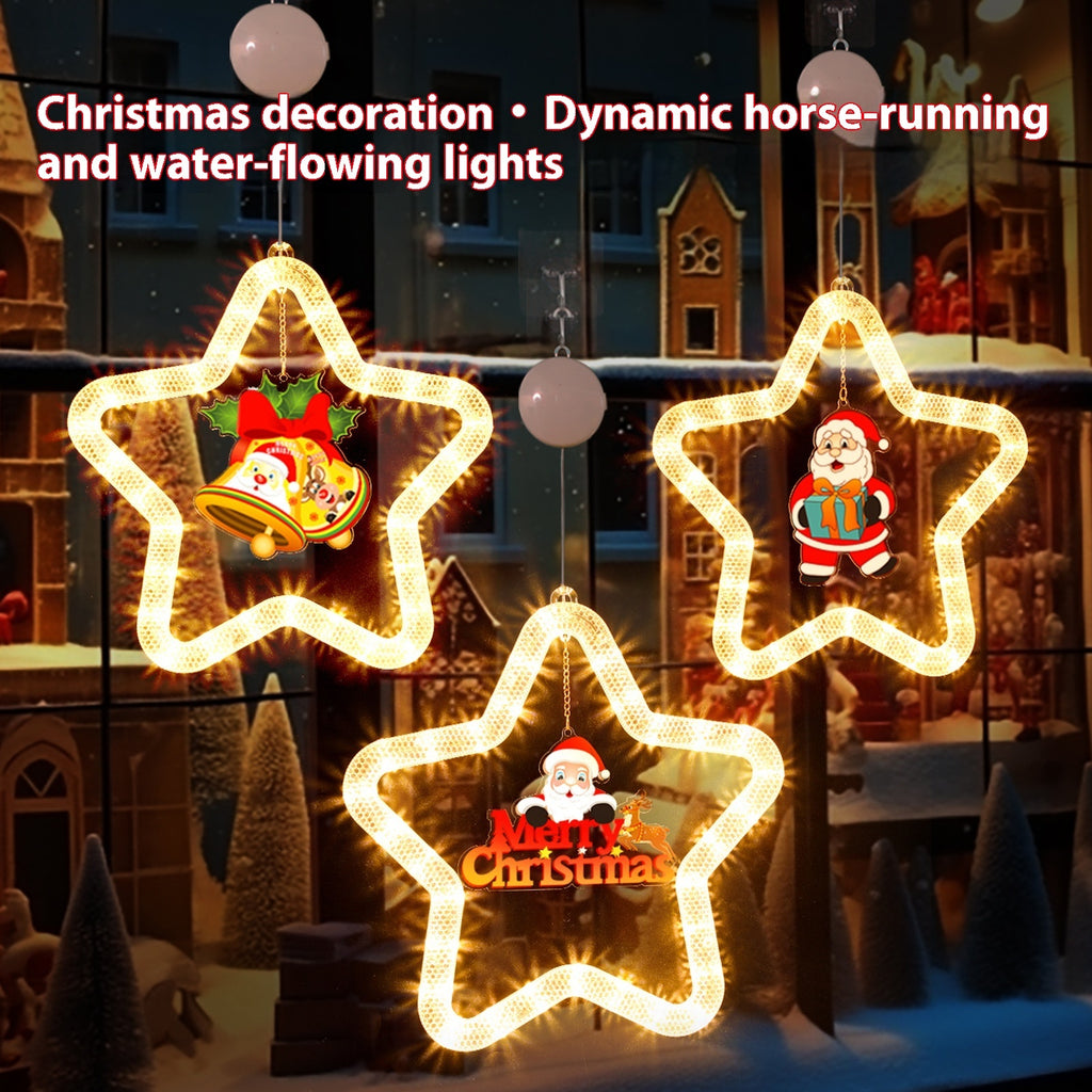 Christmas LED Pendant Decoration – Star Light for Festive Window and Door Décor