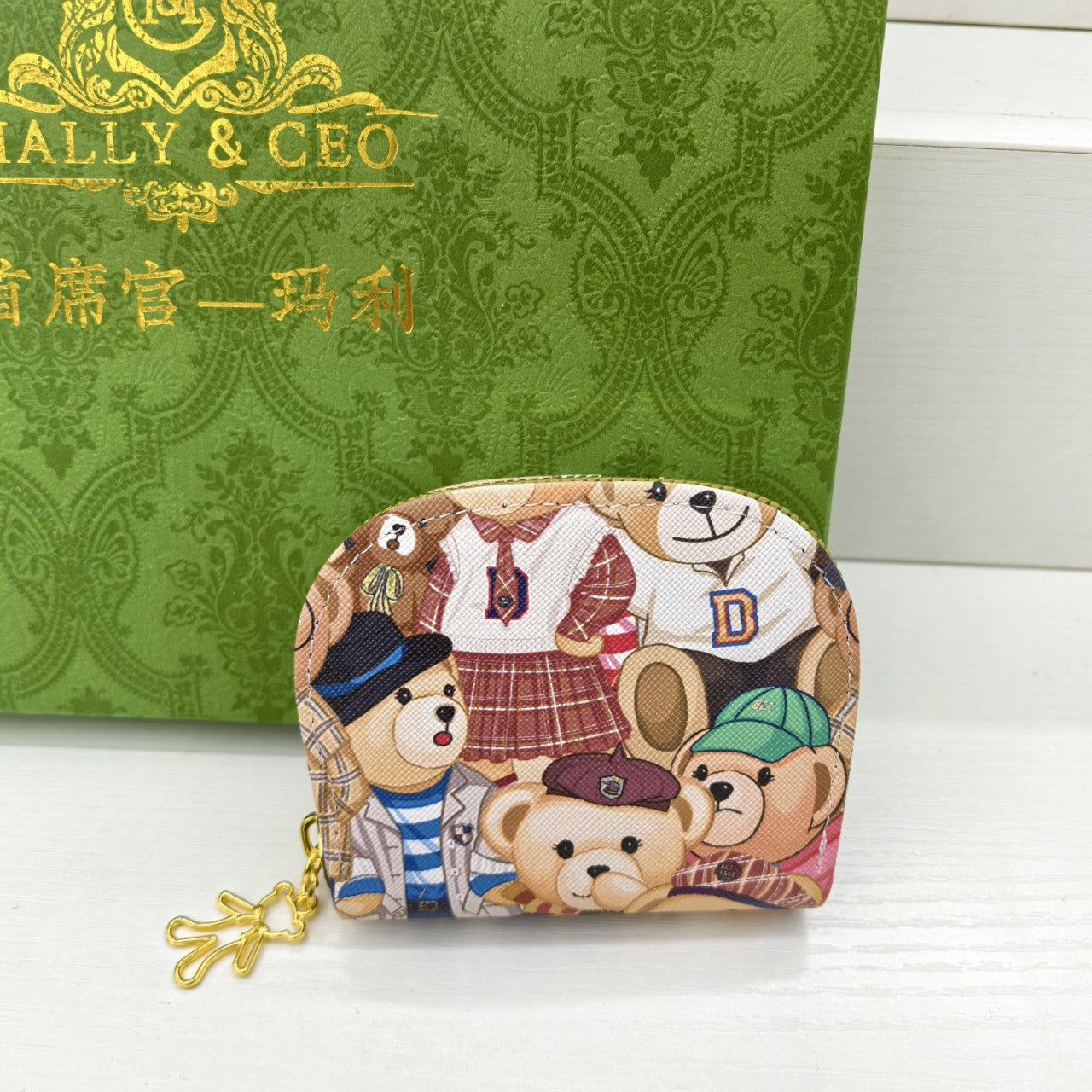 Cute Bear Card Holder – Wild Pull-Head Clutch & Coin Purse