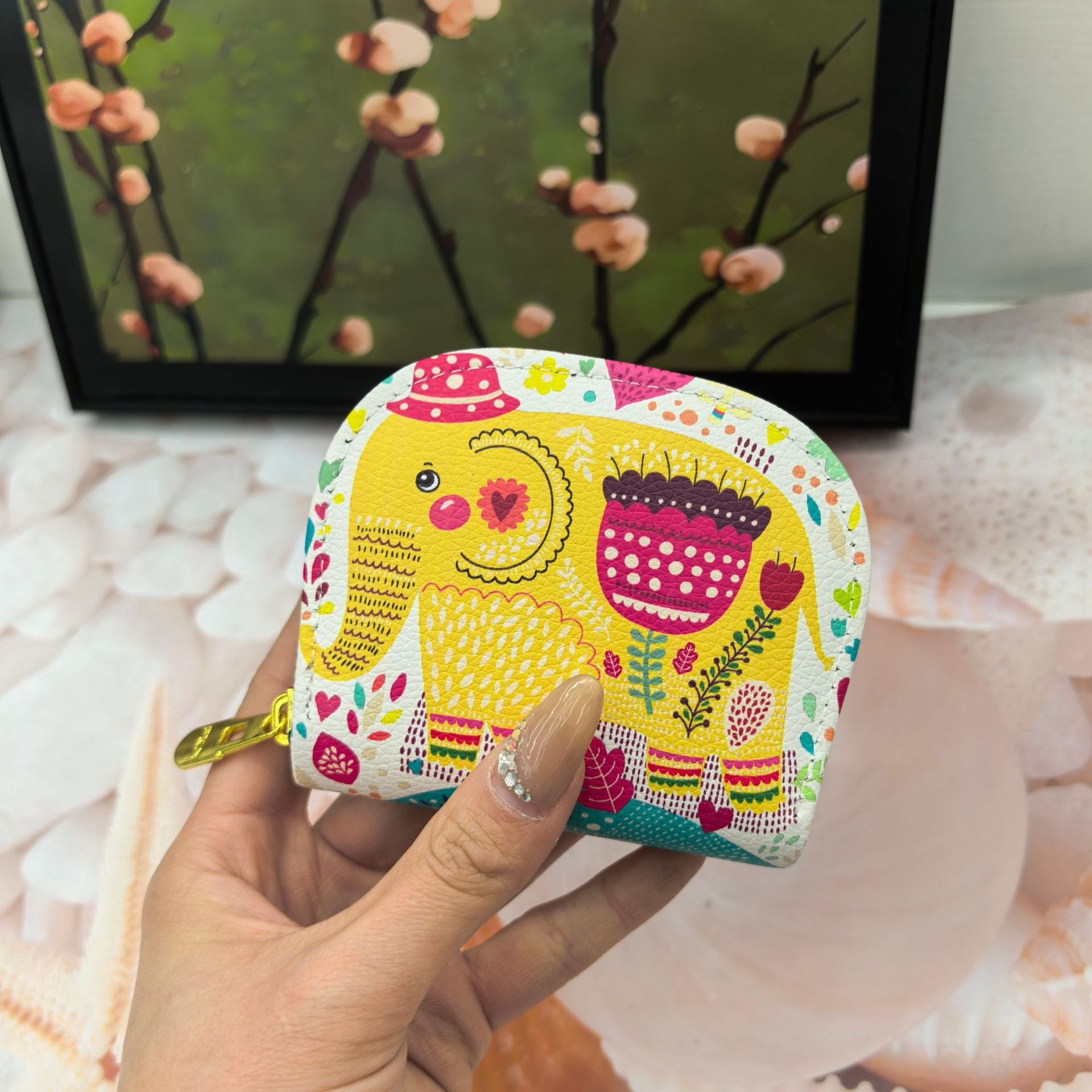 Women’s Ethnic Style Elephant Long Wallet – Organizer Clutch Purse