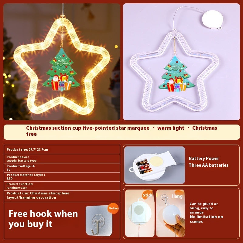 Christmas LED Pendant Decoration – Star Light for Festive Window and Door Décor