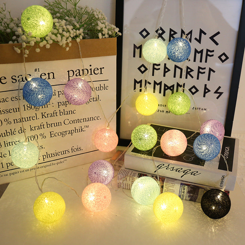 LED Cotton Ball String Lights – Decorative Festoon Lamp for Home & Party Décor