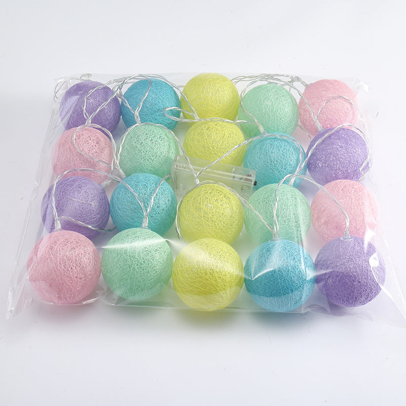 LED Cotton Ball String Lights – Decorative Festoon Lamp for Home & Party Décor