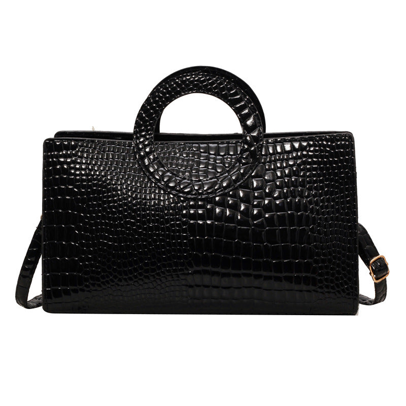 Fall Winter Fashion Retro Handbag Stone Texture Niche Bag Simple Women