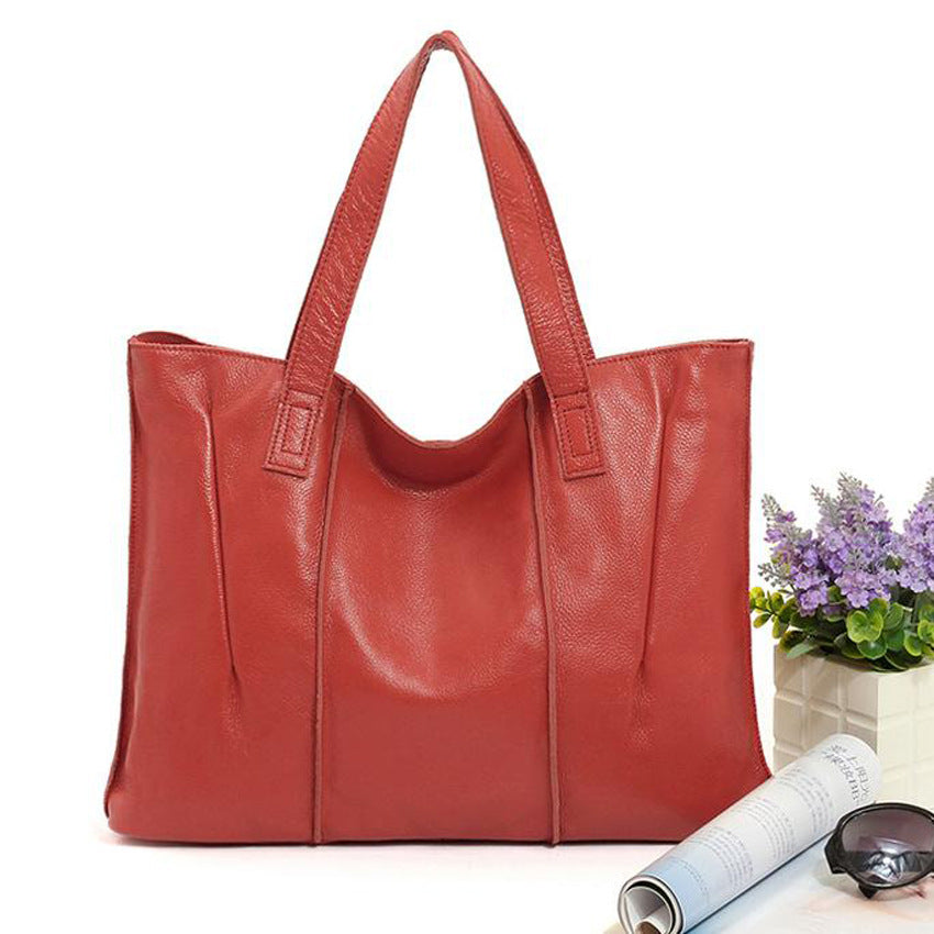 Top Grain Leather Single Shoulder Tote Bag