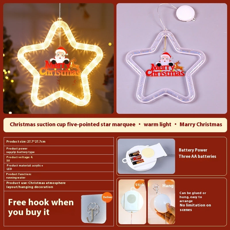 Christmas LED Pendant Decoration – Star Light for Festive Window and Door Décor