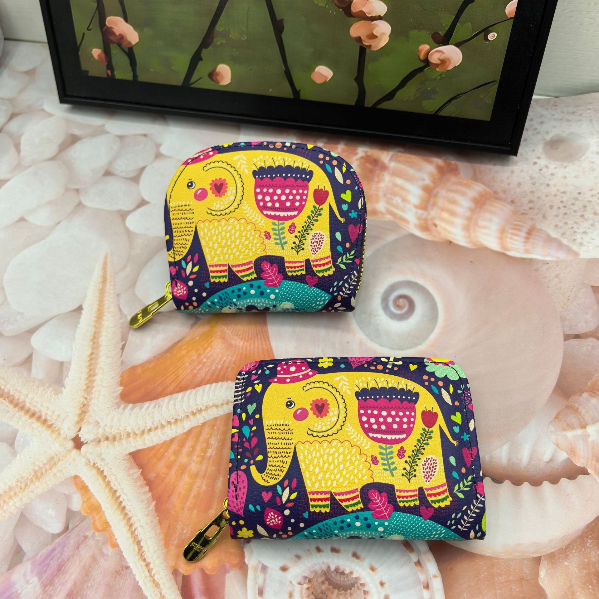 Women’s Ethnic Style Elephant Long Wallet – Organizer Clutch Purse