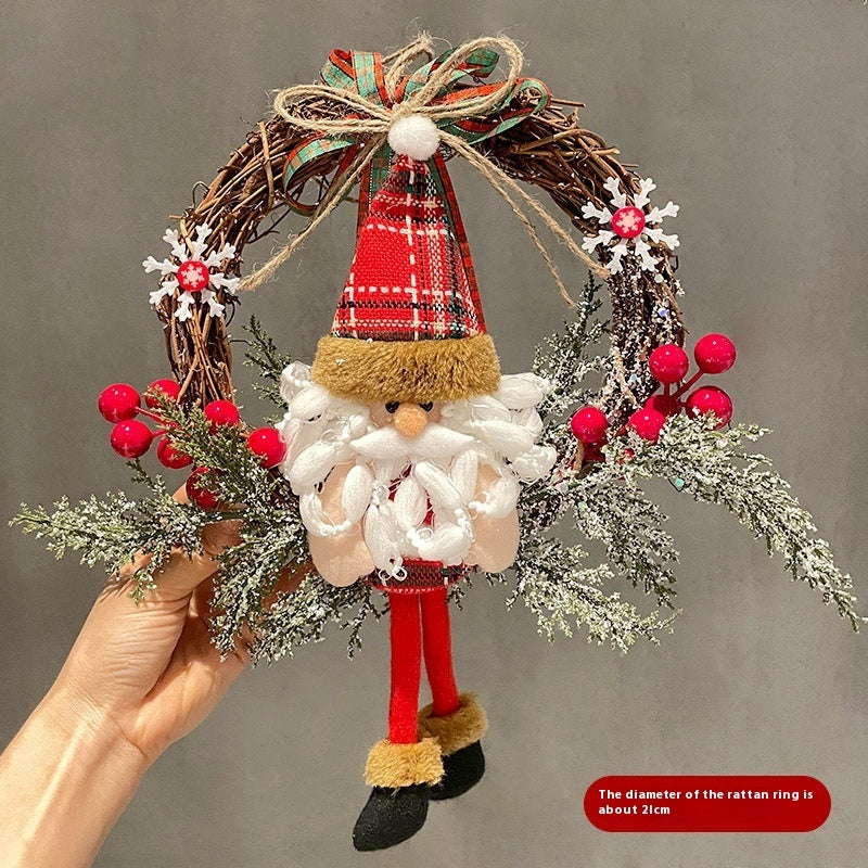 Old Man, Snowman & Elk Vine Ring – Christmas Hanging Decoration
