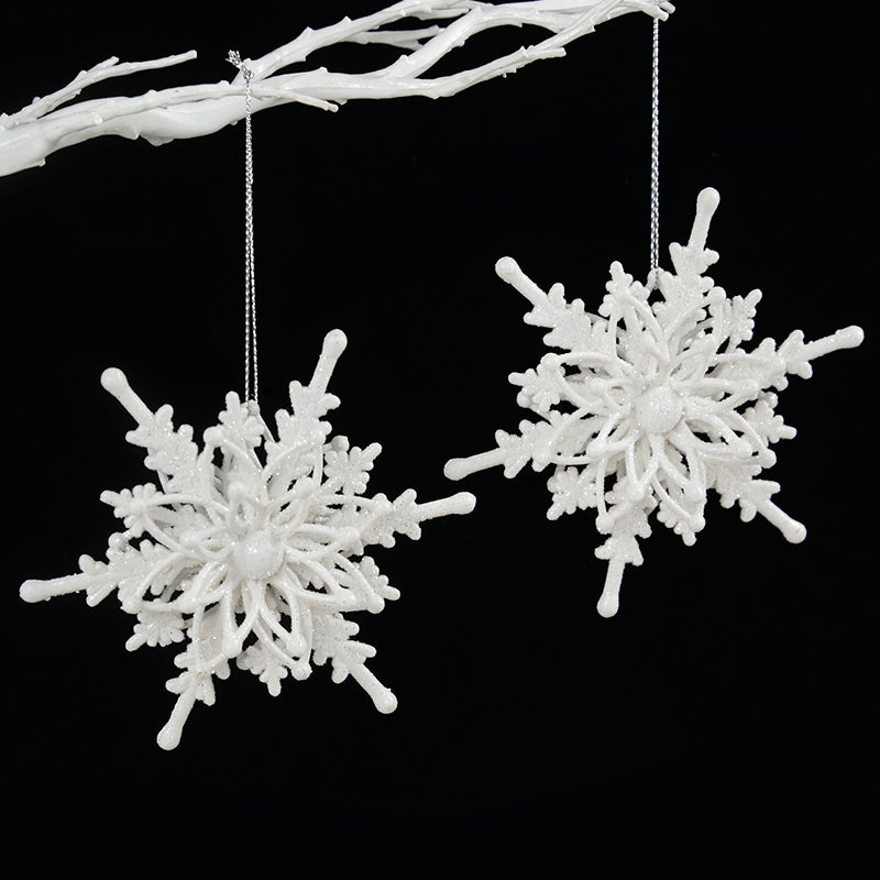 3D White Snowflake Ornaments – Christmas Tree Hanging Decorations, DIY Craft Snowflakes for Xmas & New Year