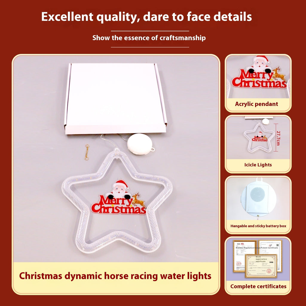 Christmas LED Pendant Decoration – Star Light for Festive Window and Door Décor