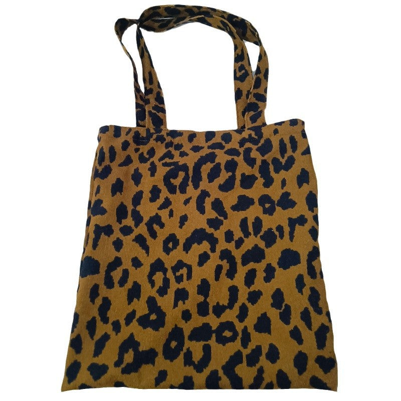 New Trendy Retro Corduroy Leopard Print Shoulder Bag