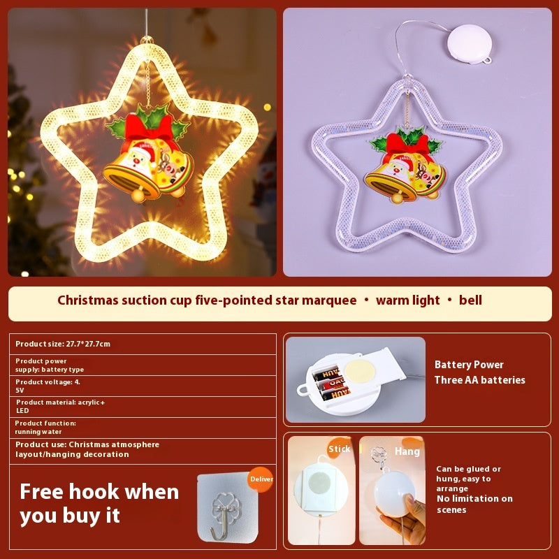 Christmas LED Pendant Decoration – Star Light for Festive Window and Door Décor