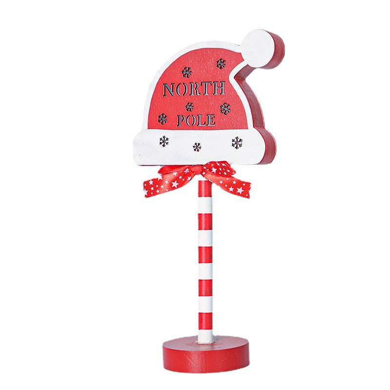 Christmas STOP Sign LED Wooden Light – Festive Colored Decorative Lamp
