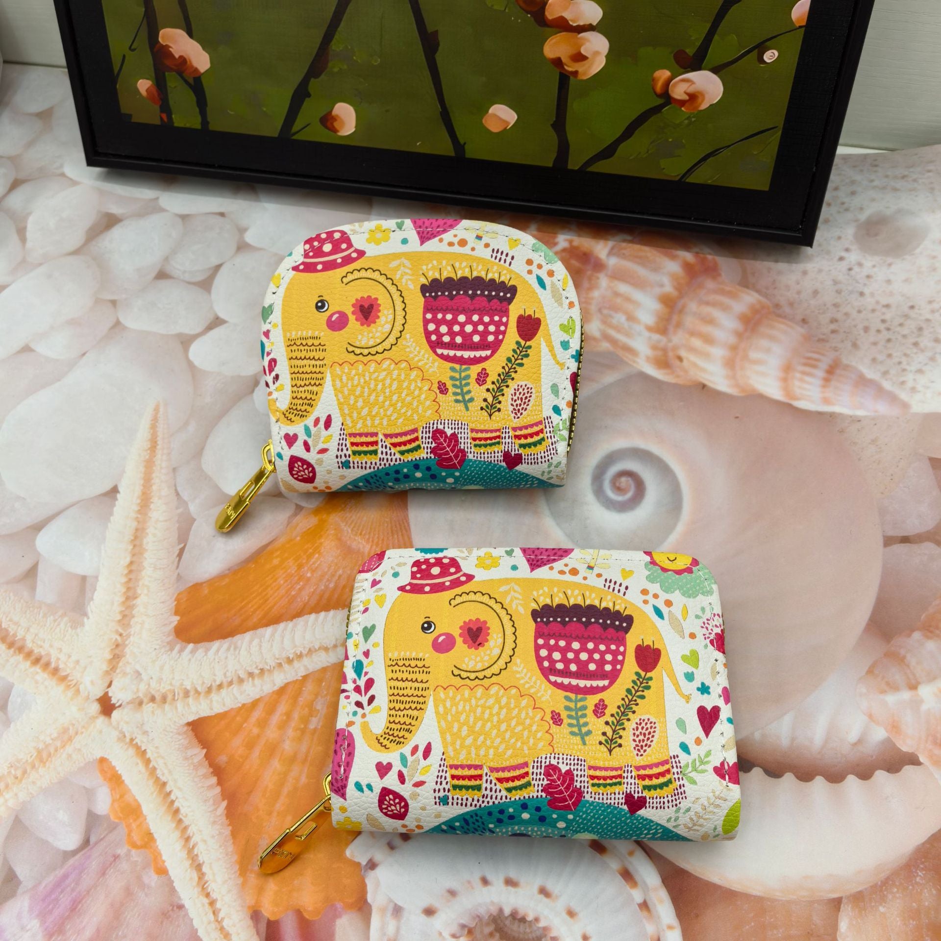 Women’s Ethnic Style Elephant Long Wallet – Organizer Clutch Purse