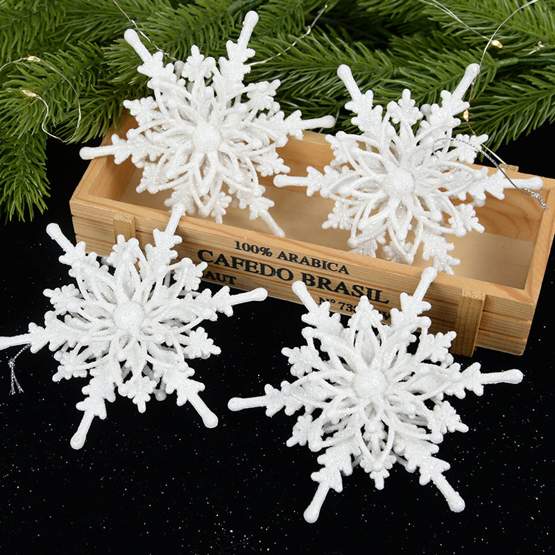 3D White Snowflake Ornaments – Christmas Tree Hanging Decorations, DIY Craft Snowflakes for Xmas & New Year