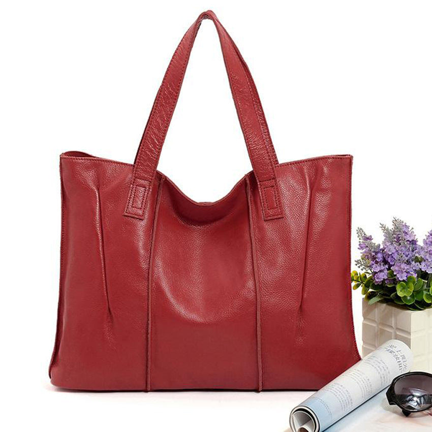 Top Grain Leather Single Shoulder Tote Bag