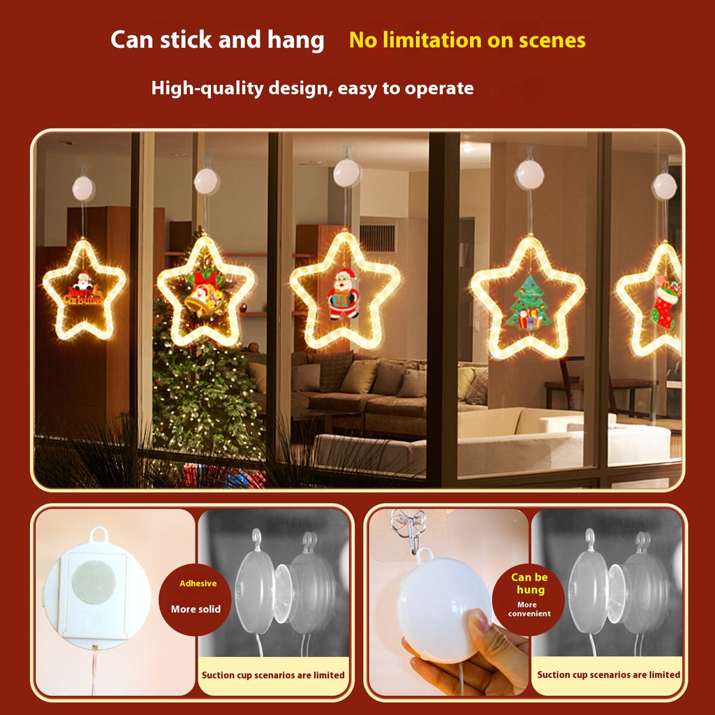 Christmas LED Pendant Decoration – Star Light for Festive Window and Door Décor