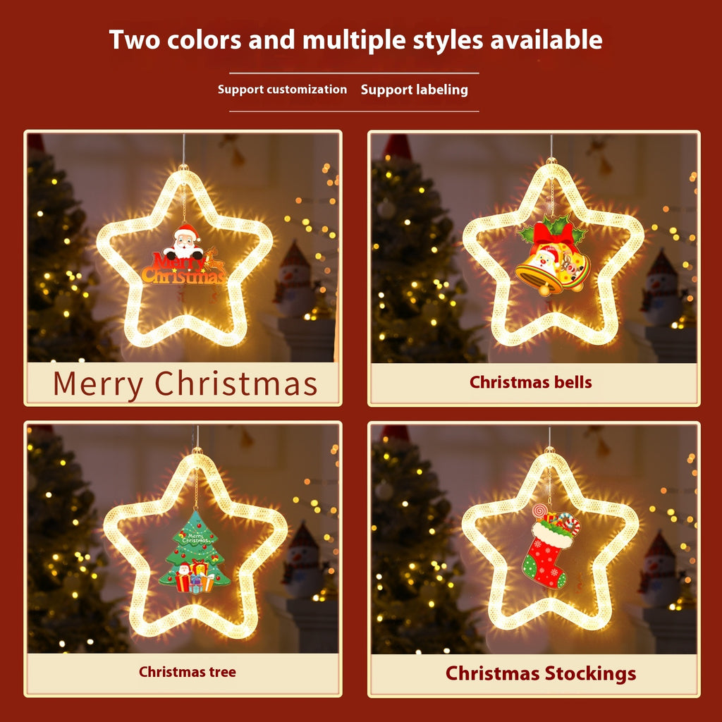 Christmas LED Pendant Decoration – Star Light for Festive Window and Door Décor