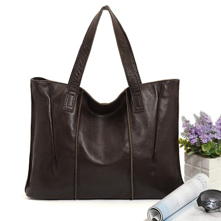 Top Grain Leather Single Shoulder Tote Bag