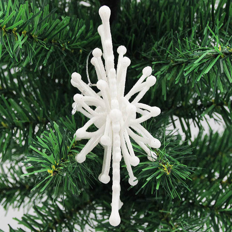 3D White Snowflake Ornaments – Christmas Tree Hanging Decorations, DIY Craft Snowflakes for Xmas & New Year