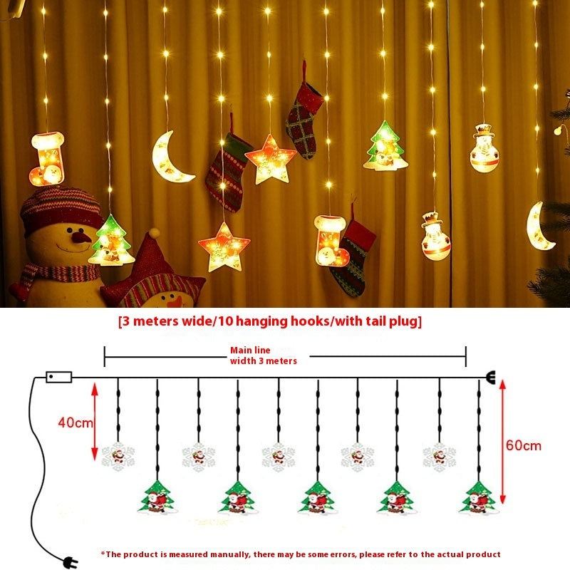 Painted Christmas Curtain Lights – Holiday Ambience Décor with Rubber-Covered Wire